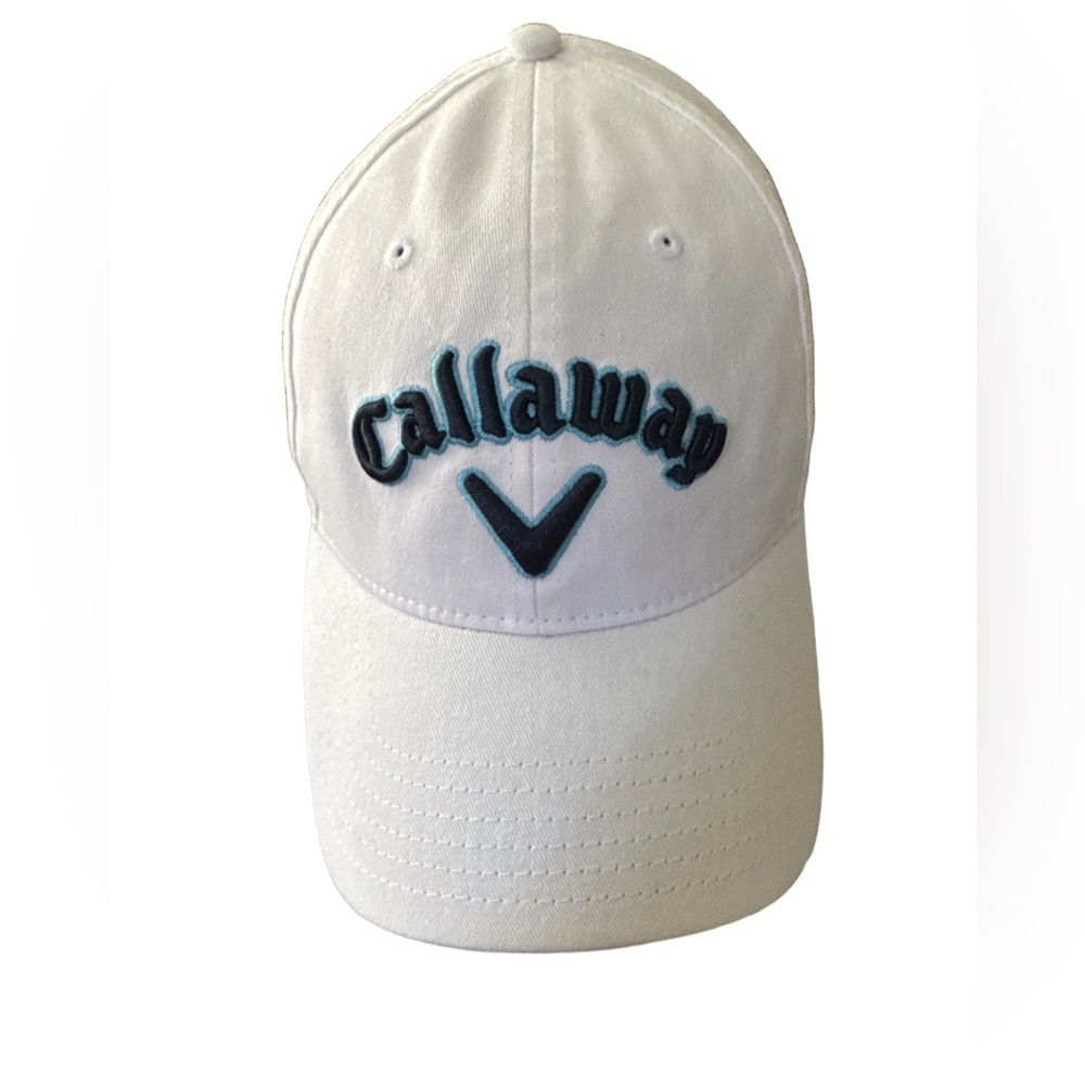 Men's Callaway Golf Heritage Twill Embroidered White and Blue Adjustable Hat/Cap